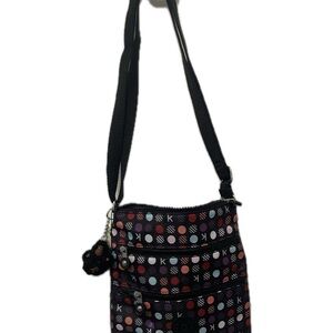 Kipling Black Crossbody Bag with Colorful Dots